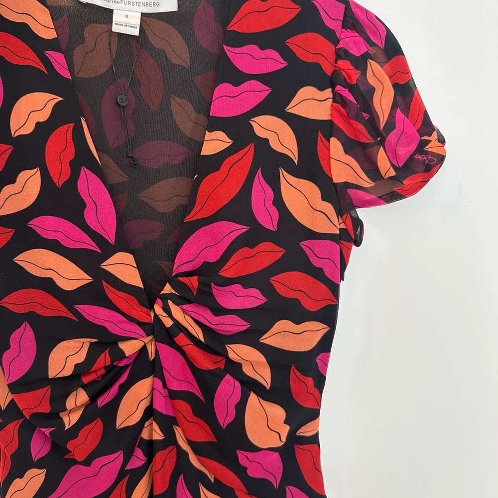 DVF lip print dress